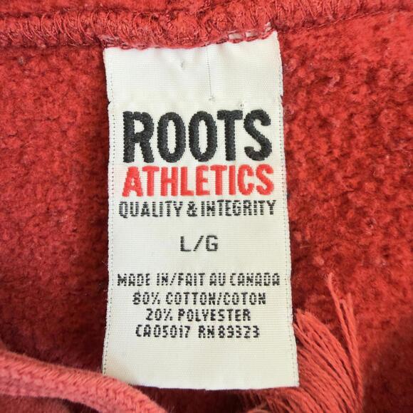 Vintage Roots Athletics Canada Hoodie L - Thrashed Distressed Tackle Twill Red - Picture 3 of 9
